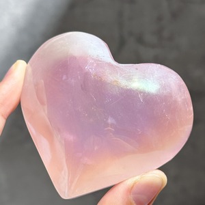 ぷっくり♡Bigエンジェルオーラローズクォーツ ハート05♡ Angel Aura Rose Quartz ♡天然石・鉱石・パワーストーン