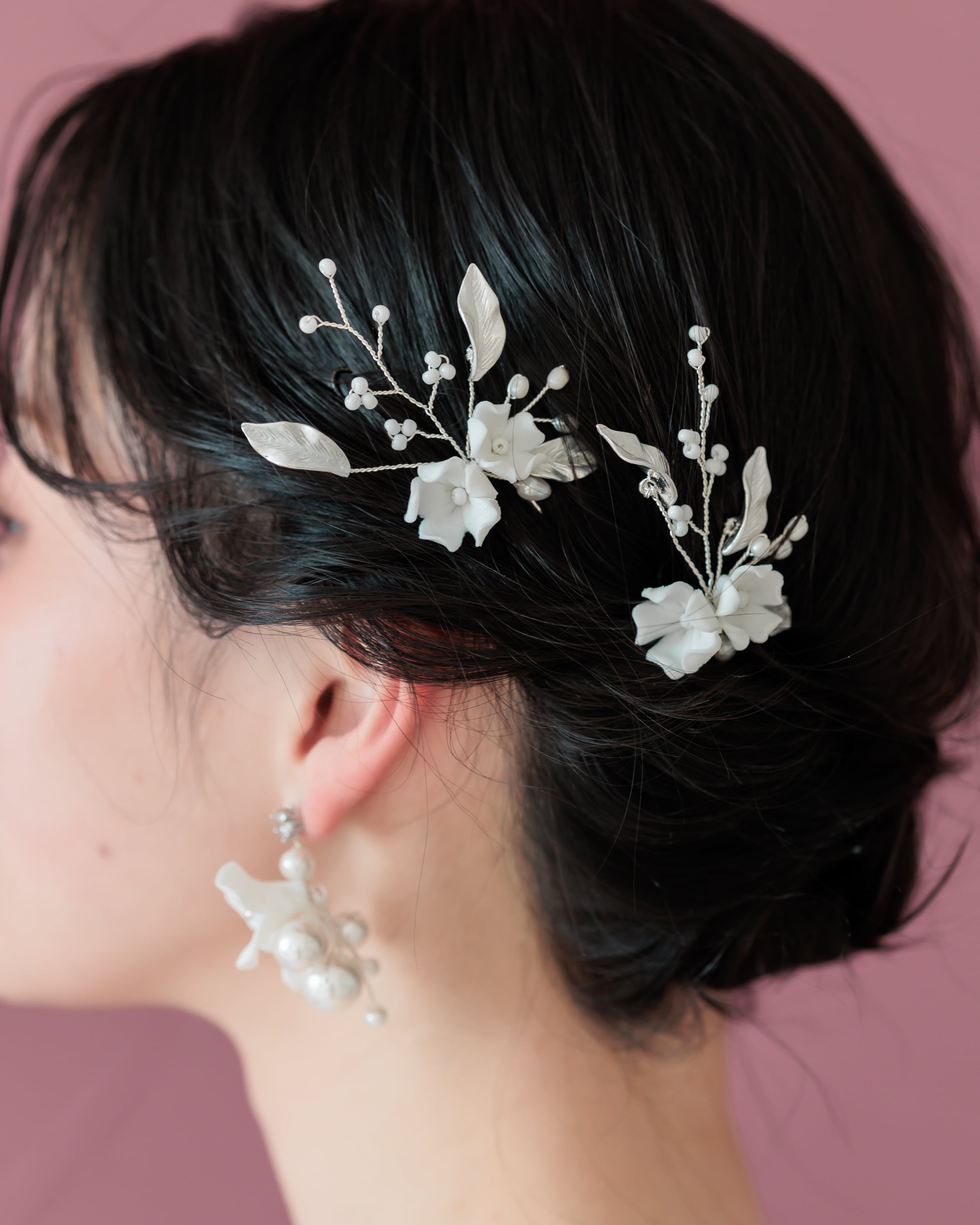 ヘッドドレス2点セットシルバー【AH2510-05S】