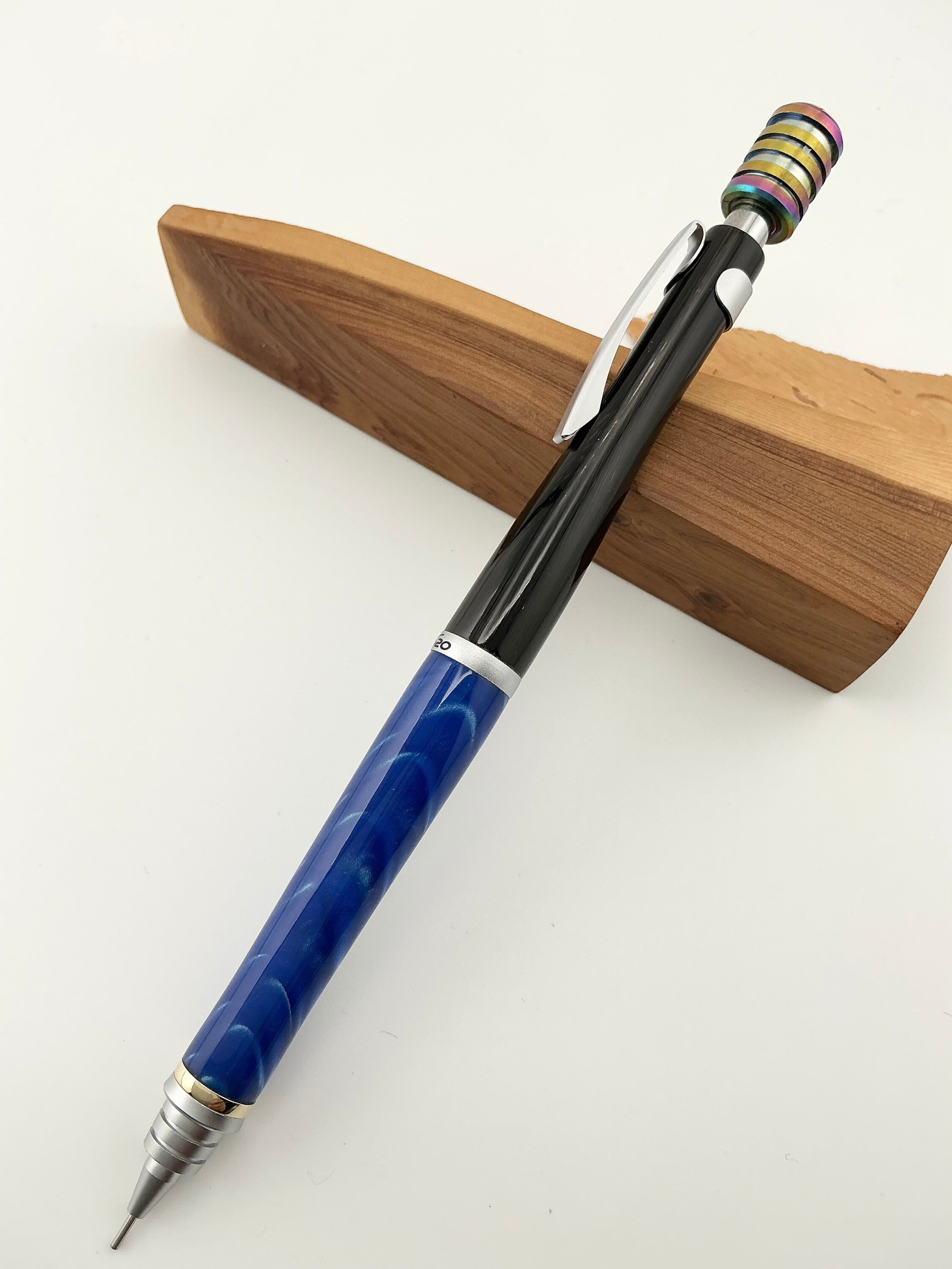 PILOT S20 カスタム 黒水牛 アクリル チタンノック 0.5mm シャーペン