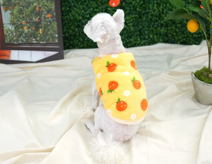 tangerine reversible vest S ~ 2XL 2color  /  犬服 秋冬 新作 リバーシブル ベスト アウター ふわふわ もこもこ 暖かい 可愛い 犬の服 トップス お揃い ドッグウェア シンプル