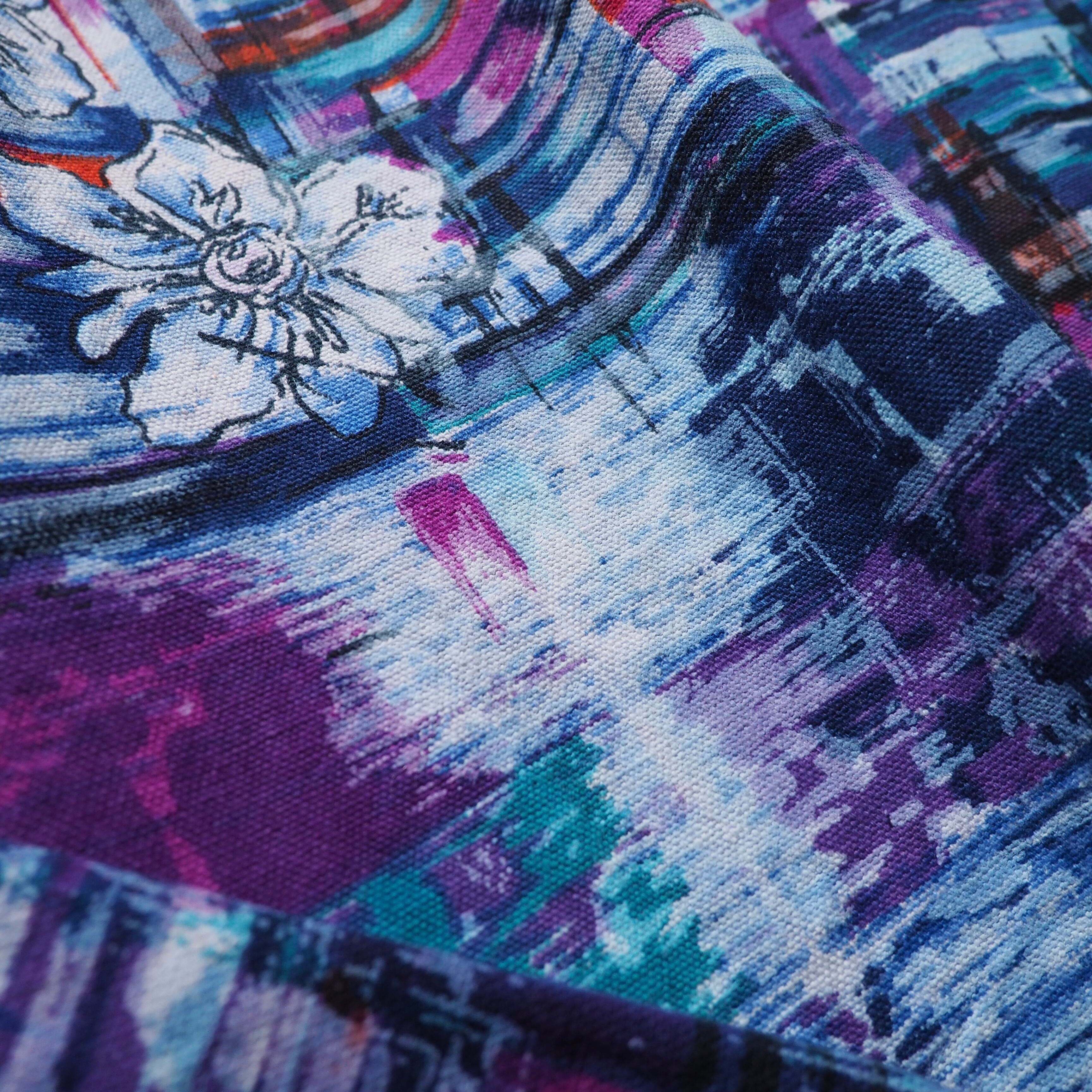 Beautiful Botanical Flower hand painted vintage loose jacket