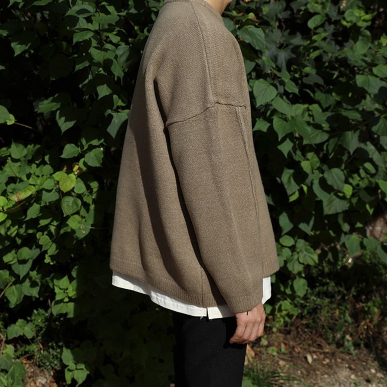 シンプルモードラウンドネックニット　993