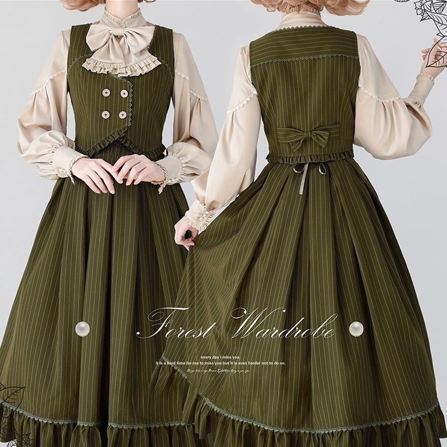 サブカル 服 地雷系 通販 ロリータ クラロリ ベスト ピンストライプ