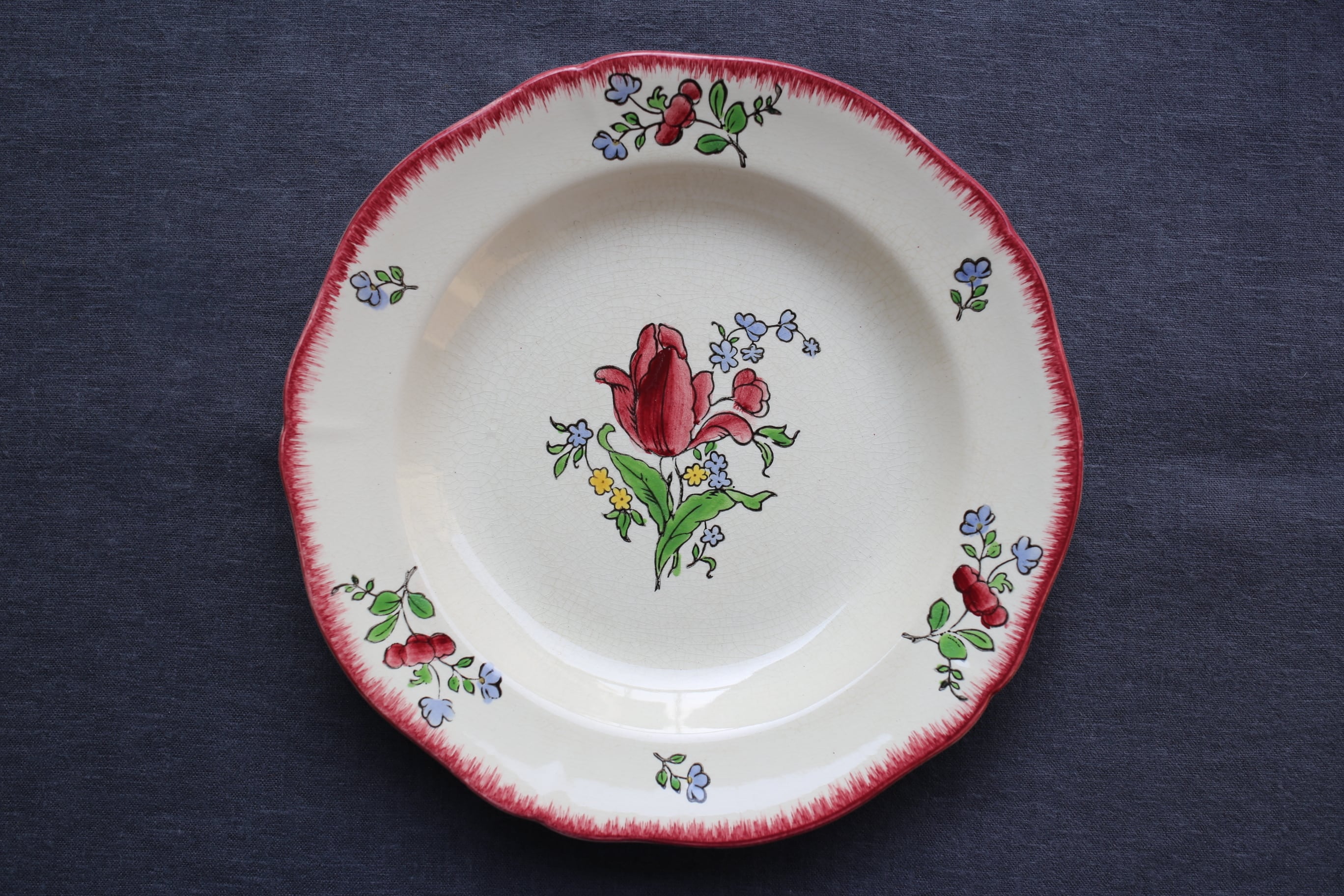 フランス アンティーク GIEN ジアン『Lorraine』深皿b