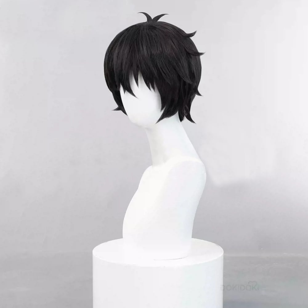 コスプレ耐熱ウィッグ ナチュラルブラック ミディアム 三つ編み