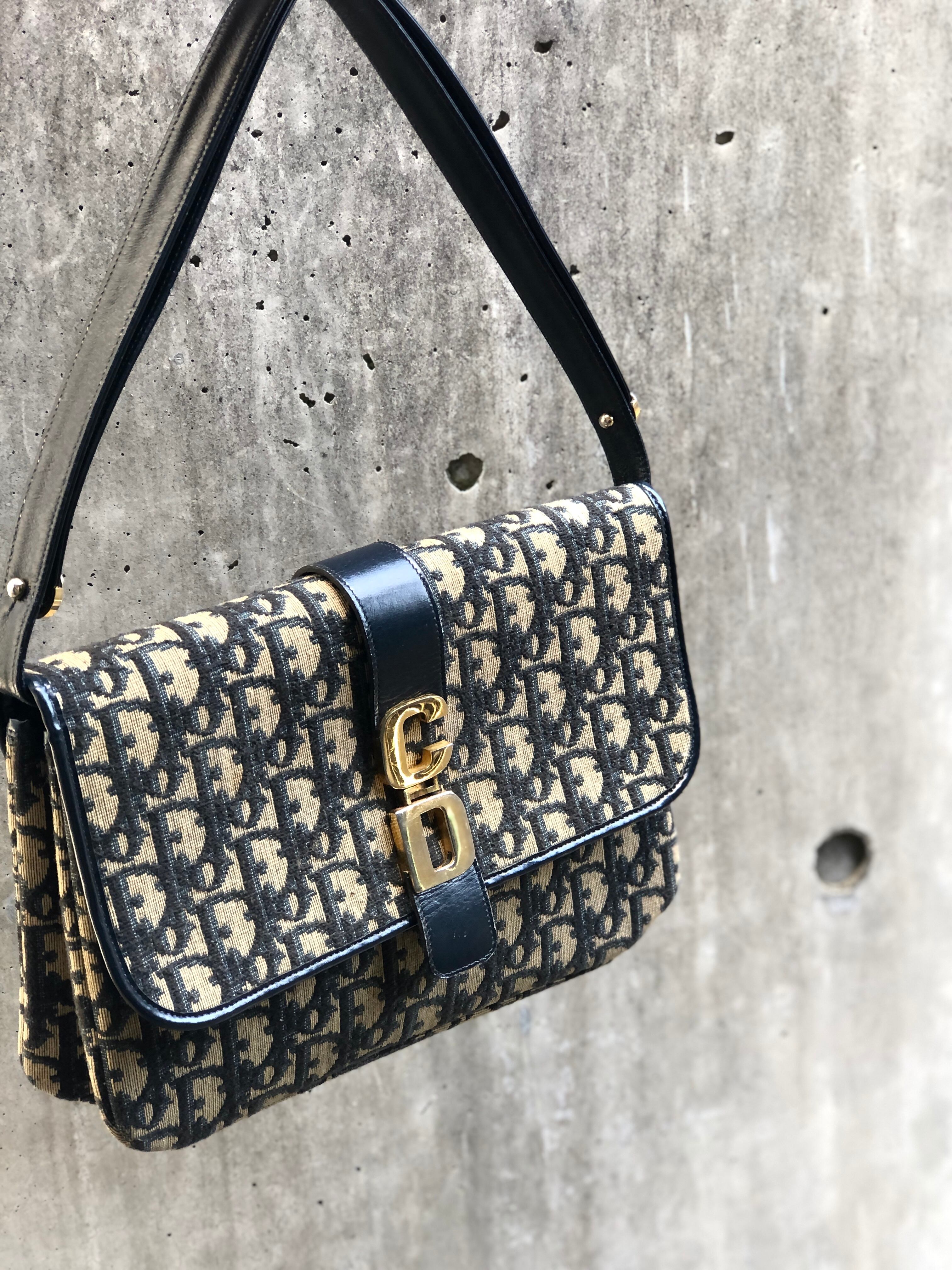 Christian Dior ディオール トロッター CDモチーフ ジャガード×レザー