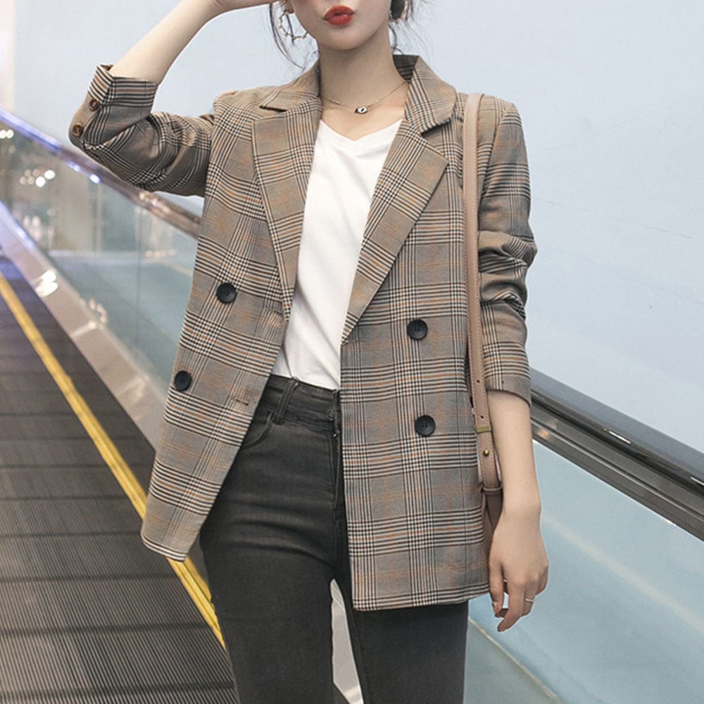 グレンチェック ジャケット レディース秋 | P＆T