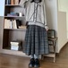 レトロチェック柄タックスカート ・12234