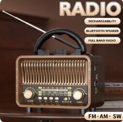 ワイヤレスレトロラジオ HIFIステレオ 高感度FM/FM/SW AUX/TF対応 USB