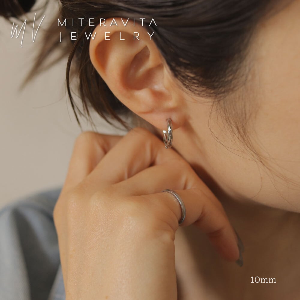 モビウスウェーブ フープピアス 8mm 〜 20mm 金属アレルギー対応