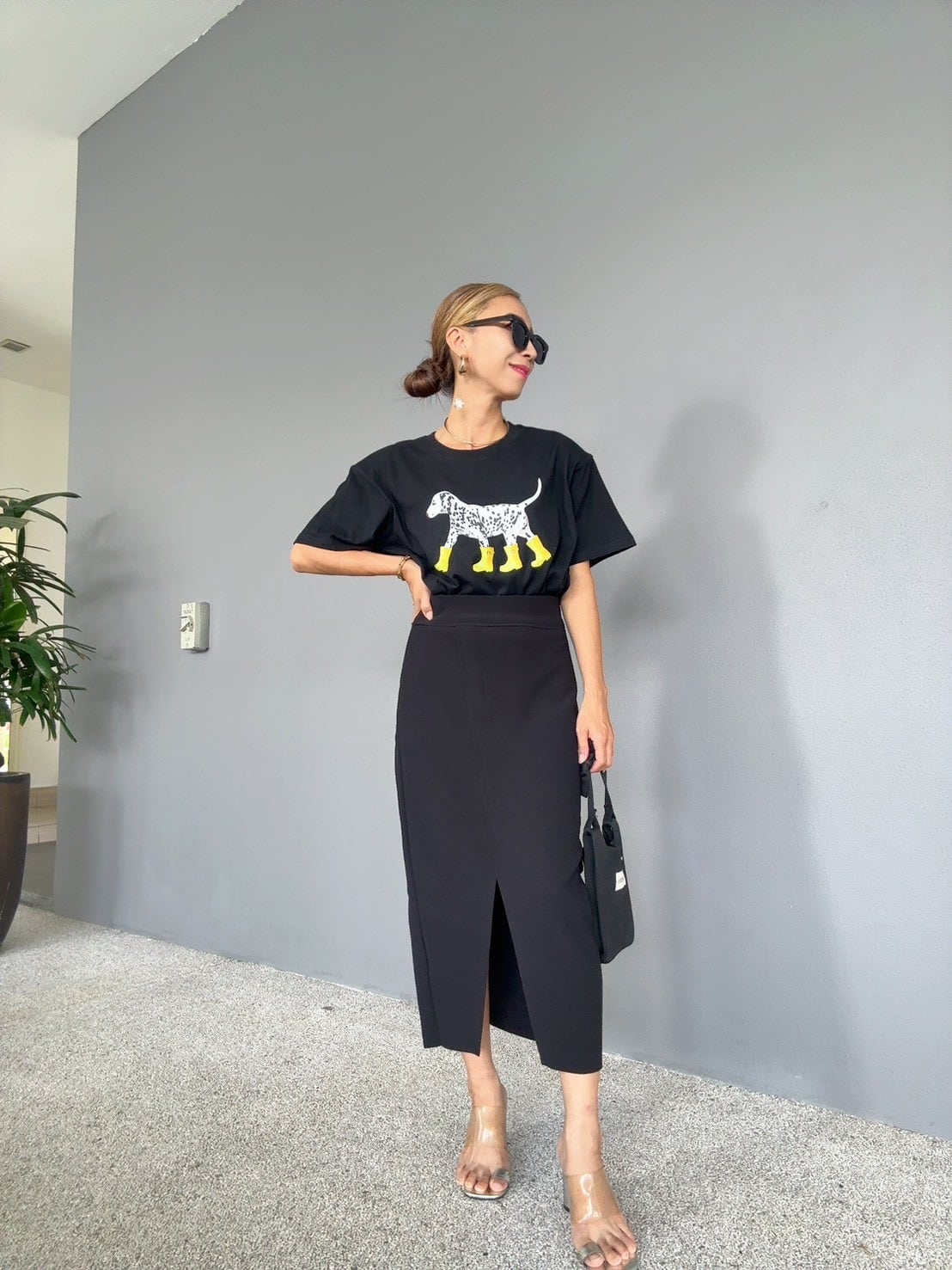 低身長8分袖ミドル丈】Grace Botanical mix long dress | MARIA