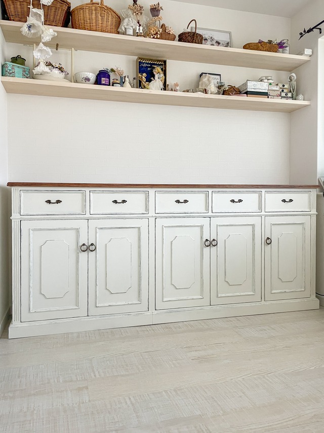 ブロカントキャビネット5dr5dw (オールドパイン家具・フランスアンティーク調)W2200