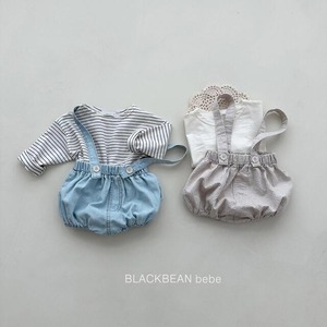 【BLACK BEAN】チュロスサロペットSET ベージュ 60〜80cm【240205bl】