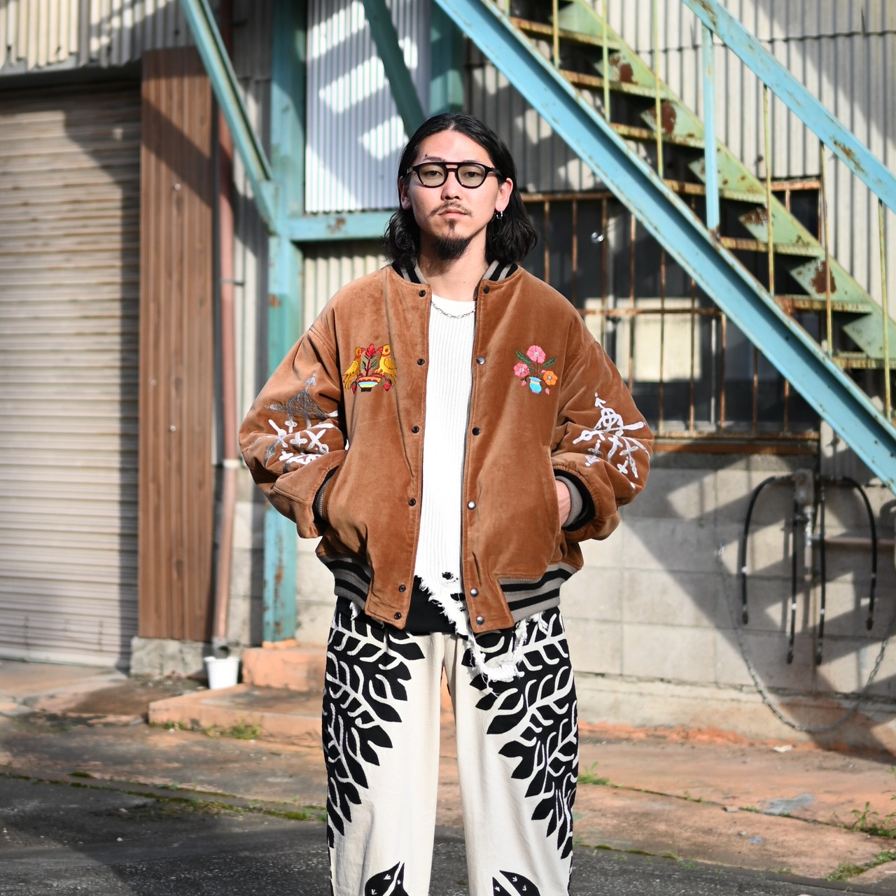 Leh /  Embroidery SKA Reversible Blousonコーディネート