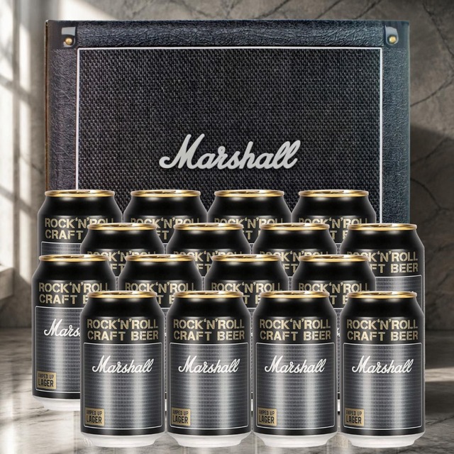 【16本セット】マーシャル アンプトアップ・ラガー ビール 330ml 専用ボックス入り Marshall Beer かっこいい 大容量 映える 缶ビール