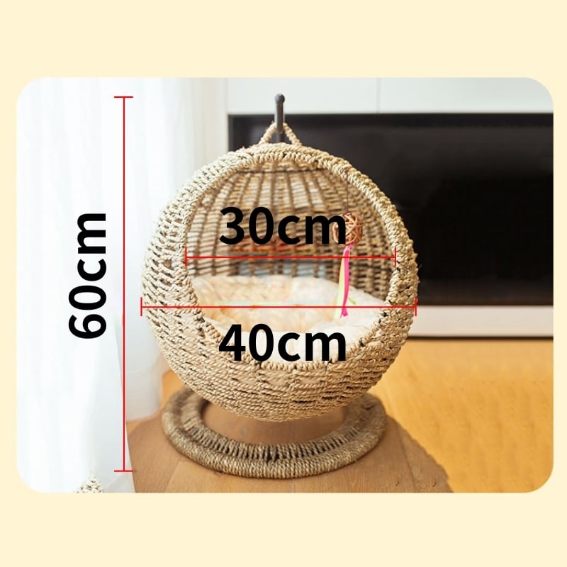 ペット ベッド ラタン 球形 クッション 付き バスケット ソファ ペット ベッド ラタン 球形 クッション 付き バスケット ソファ