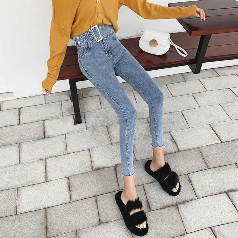 2020年夏ニュースタイルパーソナリティハイウエストデザインワイルドストレッチスリミング9点パンツ足ペンシルパンツジーンズ女性 YY-ファッション58189027923