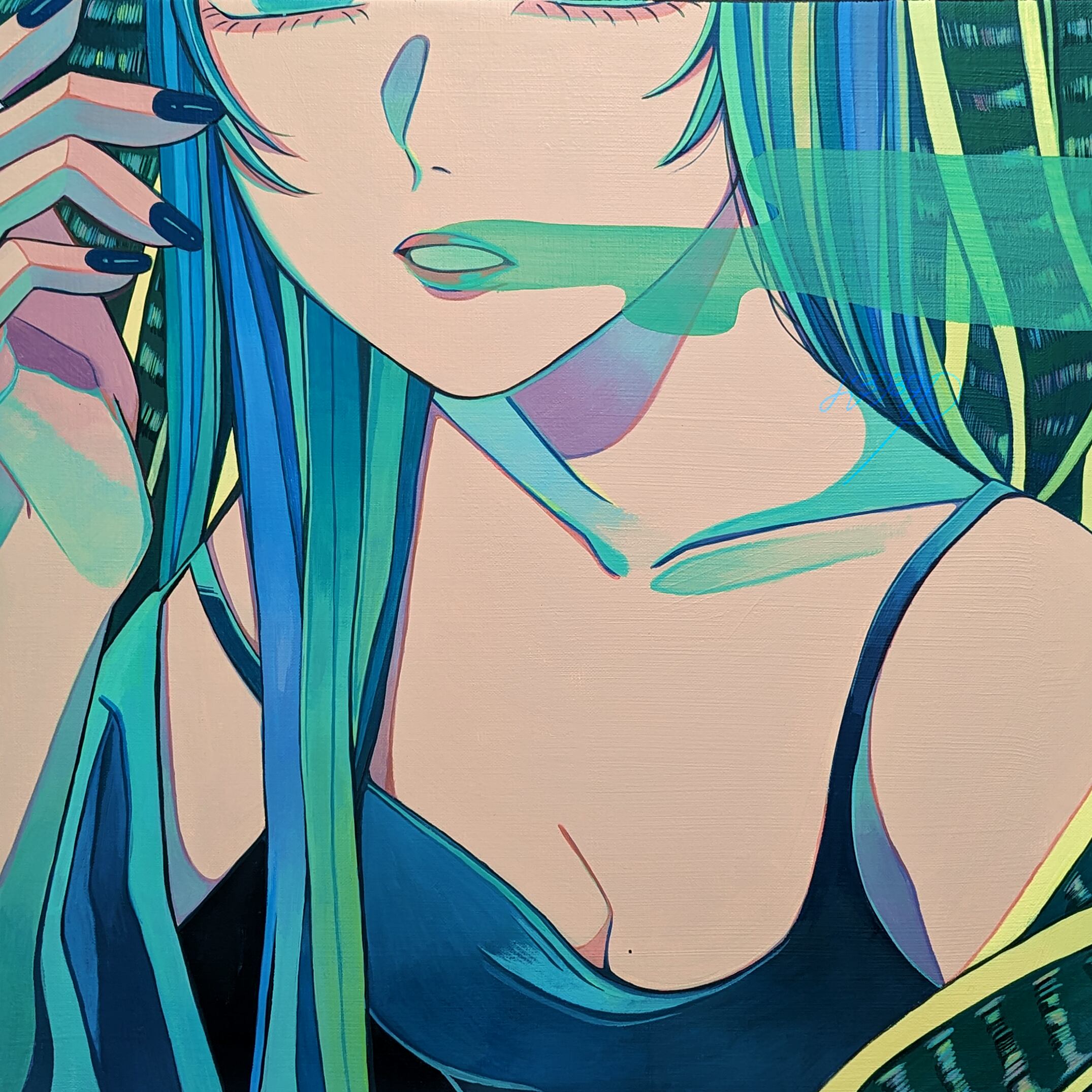 リチャード君 "green with envy.02 仮額込み" / ART FAIR NAGANO 2025