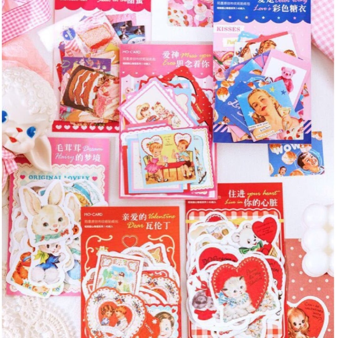 レトロかわいいフレークシール | select momo˚✧紙もの癒し店✧。
