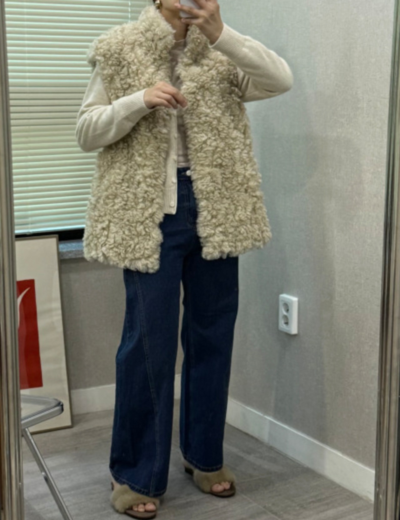 【新作5％OFF・3日間】Poodle High-neck Fur Vest_2colors