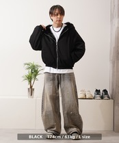 ◆ファー使い クロップド フードブルゾン◆wi-254023