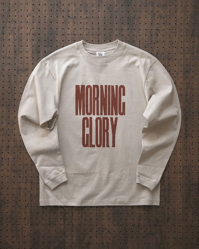 "morning glory" long sleeve tee in stone（受注生産）