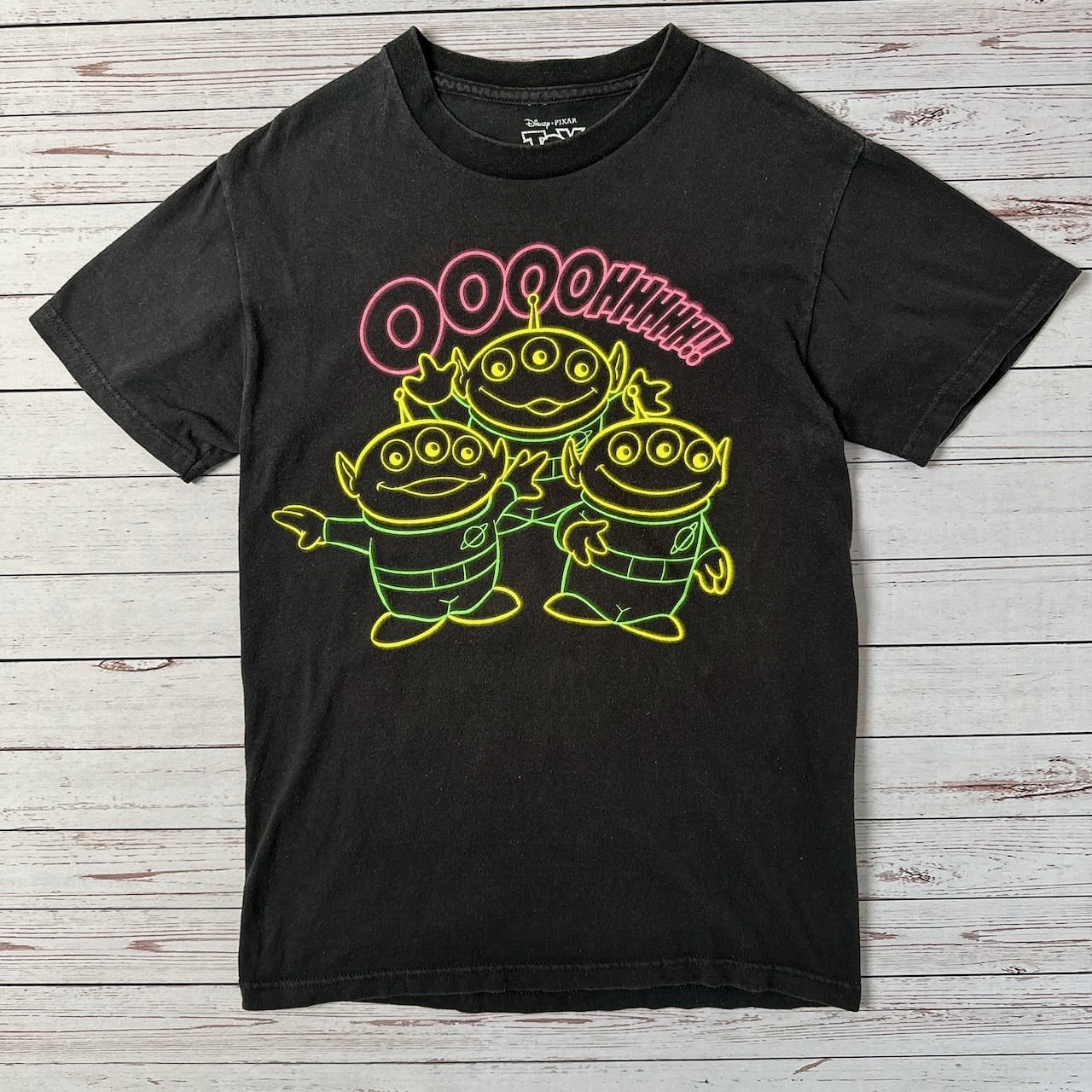 TOY STORY エイリアン サイズ：S 半袖 Tシャツ 黒 ネオンカラー 古着