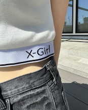 【X-girl】LOGO AND STRIPE TANK TOP 【エックスガール】