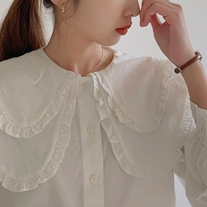 ダブルフリルカラーブラウス　A1470
