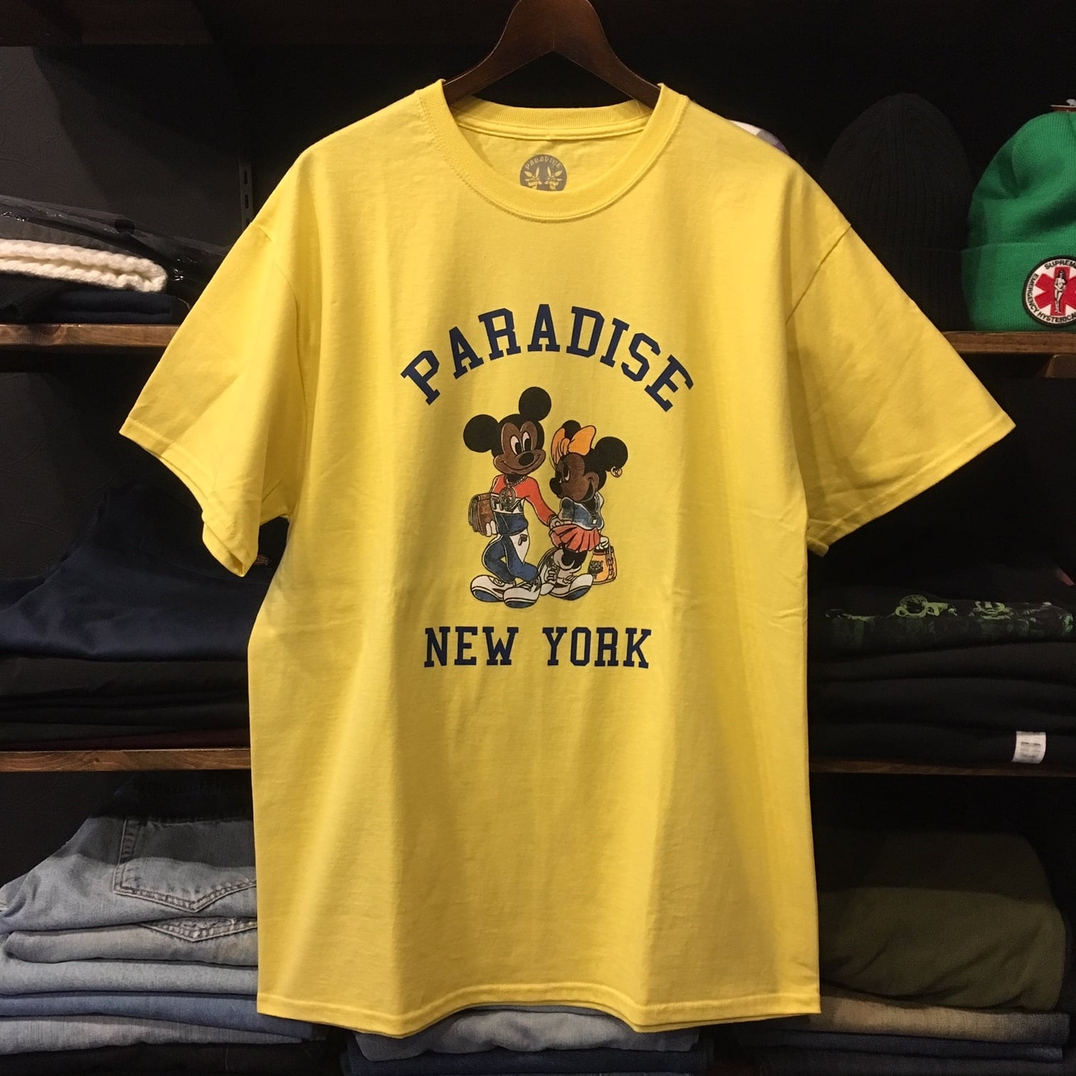 【PARADIS3】-パラダイス-MICKEY AND MINNIE TEE YELLOW