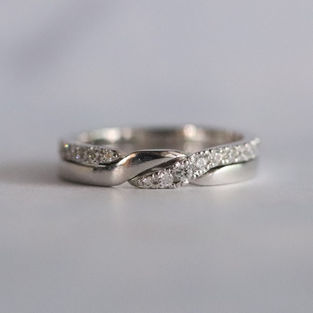 【結婚指輪※1本用】ギメルリング_ダイヤモンドハーフエタニティ_鏡面仕上げ_Pt900(プラチナ)_幅3.5mm