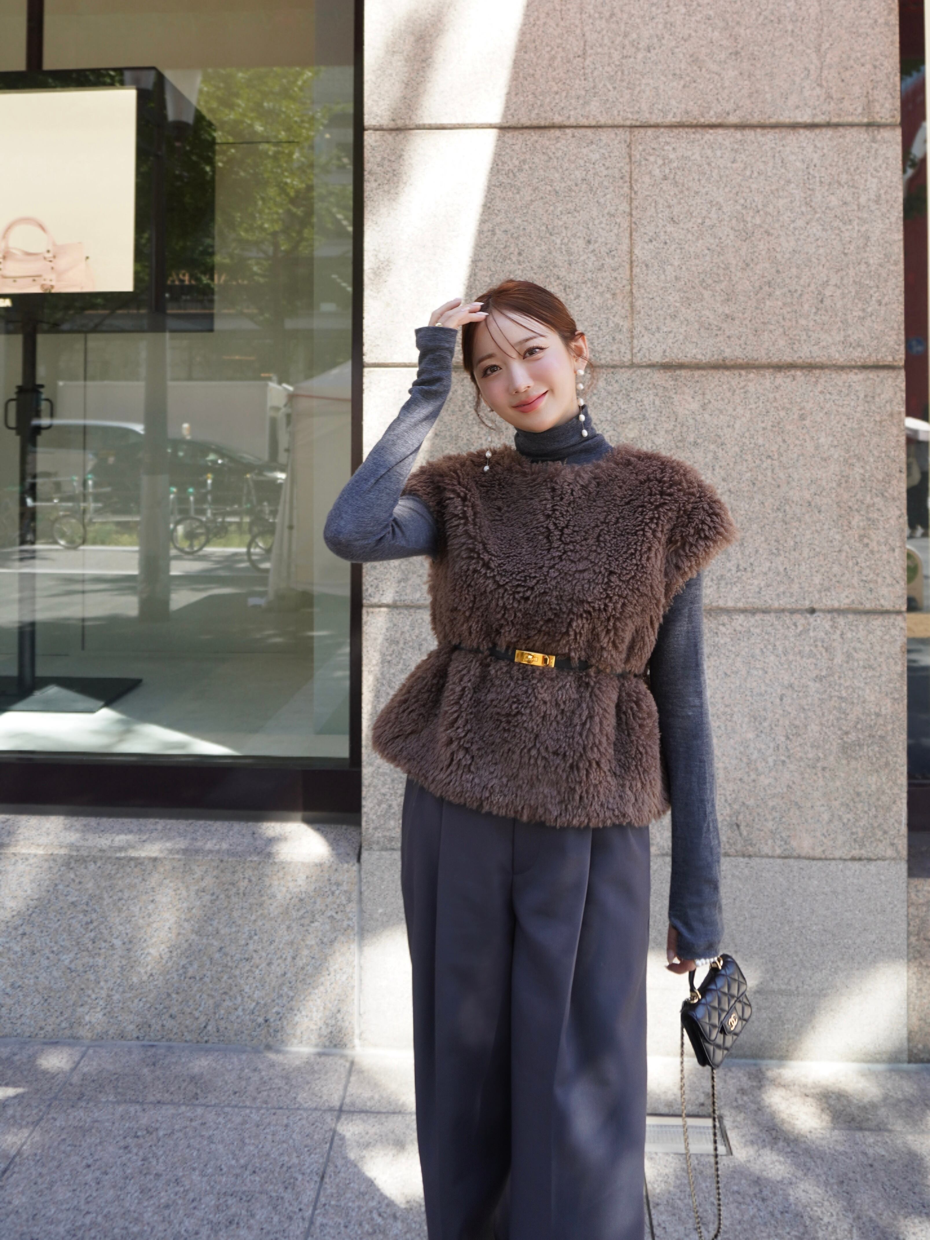 HYEON】fur gilet brown - ベスト・ジレ