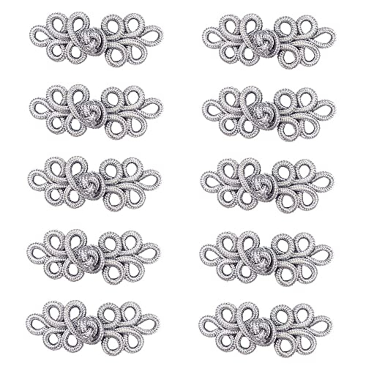 10個チャイナボタンチに適しているャイナボタン ワンピースチャイナボタン 手芸チャイナボタントップスシャツレディースチャイナDIYハンドクラフト 衣類装飾民族衣装 シルバー