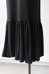 Vuokko ribbed jersey frilled hem dress