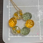 本物のお花を使ったフラワードロップリースのネックレス　ブローチ・キーホルダー変更可能　ミモザ　イエロー