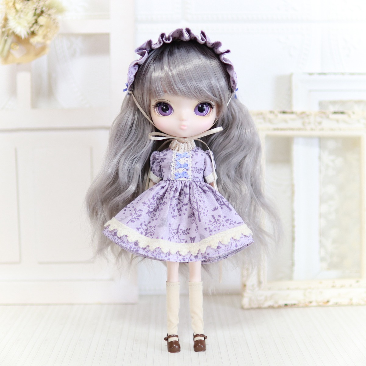 C015-006／みるく革命 フォレストワンピース・紫(クラフティングドール 