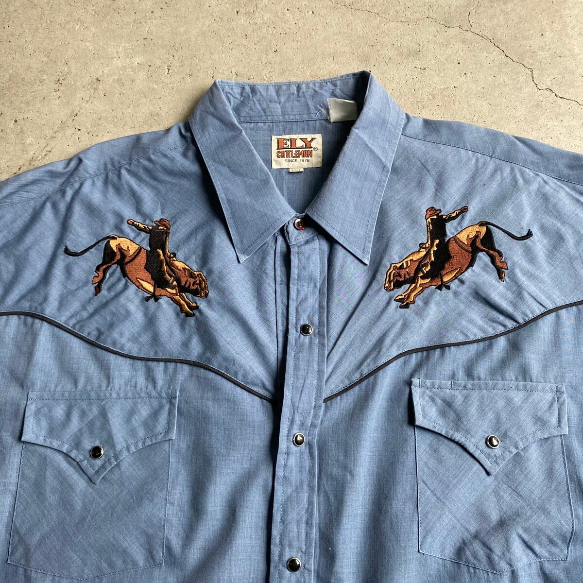 ビッグサイズ 70年代 ELY CATTLEMAN エリーキャトルマン 刺繍 長袖 