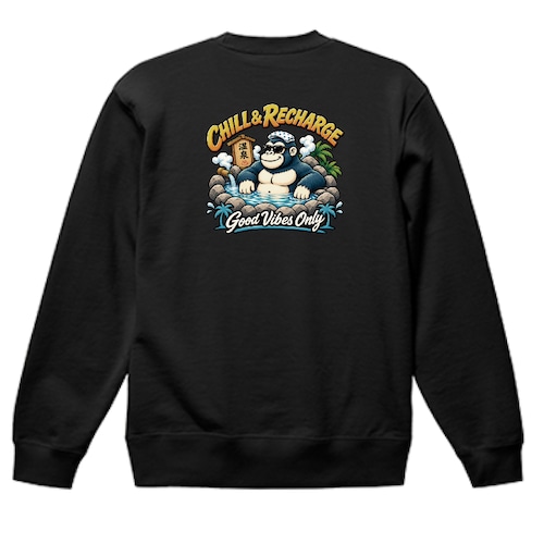 ONSEN GORILLA "Good Vibes Only" バックプリント スウェット