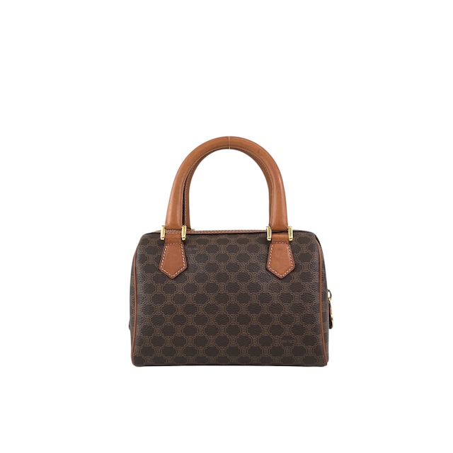 CELINE セリーヌ マカダム ショルダーバッグ ブラウン PVCレザー 2WAY ミニバッグ vintage ヴィンテージ オールド 6ryc2n