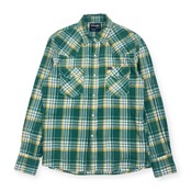 90s Wrangler ラングラー REGULAR FIT PRESHRUNK チェック 長袖 ウエスタンシャツ M/グリーン系 メンズ ビンテージ