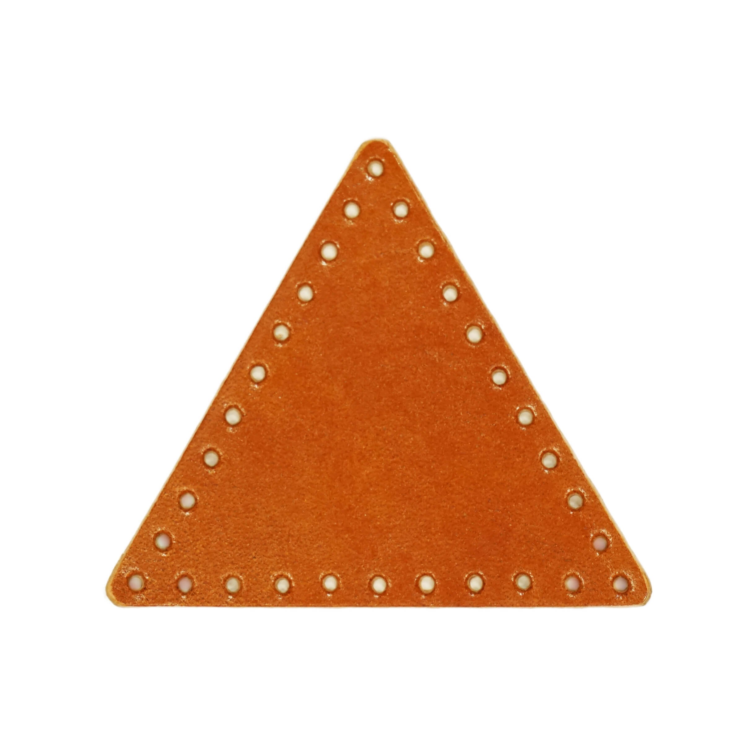 つぎはぎ 縁取り 三角 中 牛革柿渋染 | lore + needles / ロー・アンド