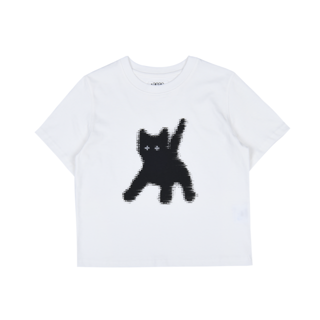 [AEAE] FLASHED CATS EYE CROP T-SHIRTS [White] 正規品 韓国ブランド 韓国通販 韓国代行 韓国ファッション