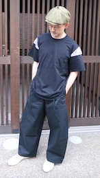 KUON/クオン　裂織りショルダーTシャツ　BLACK　♯1902-CS03