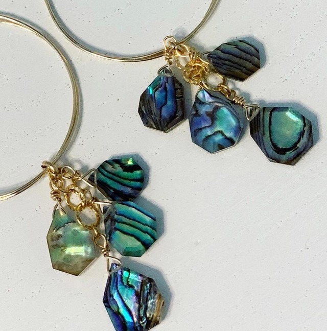 Avalon shell  crystal  Earrings 14KGF