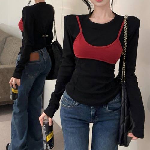 2色／ビスチェコンビトップス ・13270