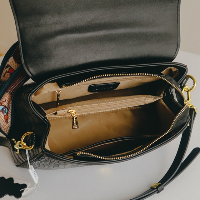 crocodile pattern 2way top-handle bag　L0265
