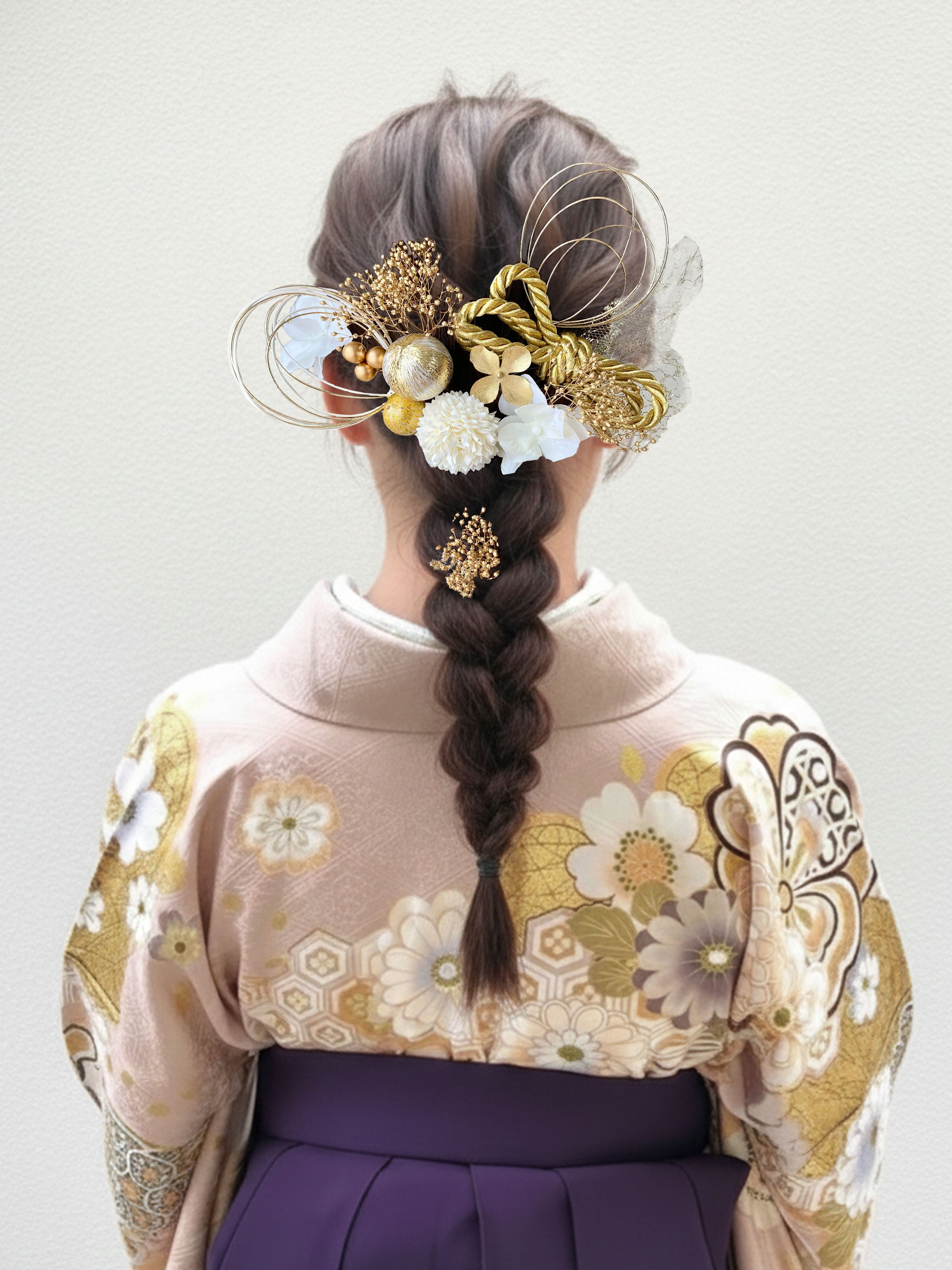 WG12 紐リボン.和玉のホワイトゴールド髪飾り | atelier Le Reve