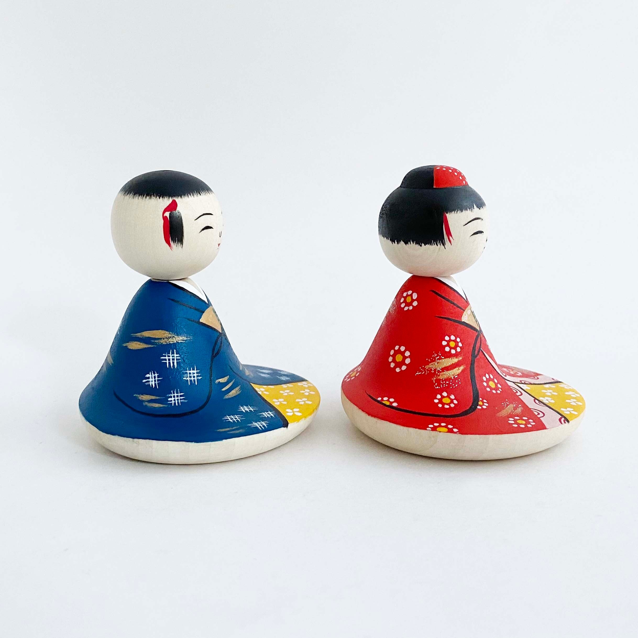 復刻 昭和の雛こけし（小ペア）描彩／笹原綾工人
