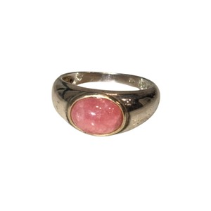 vintage silver pink stone ring