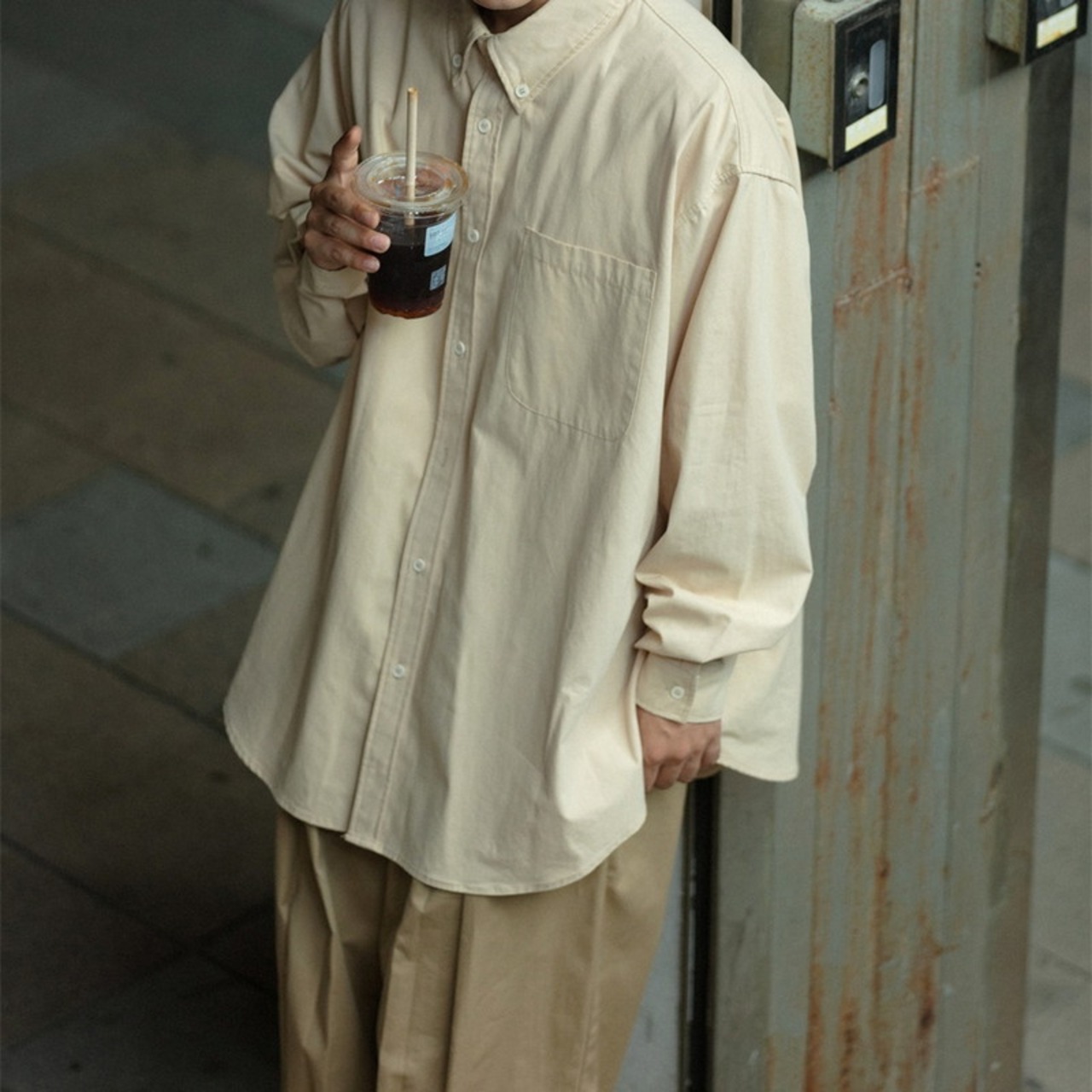 ドロップショルダーワイドファットシャツ　975